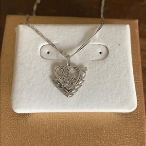 Sterling Silver “I Love You” necklace